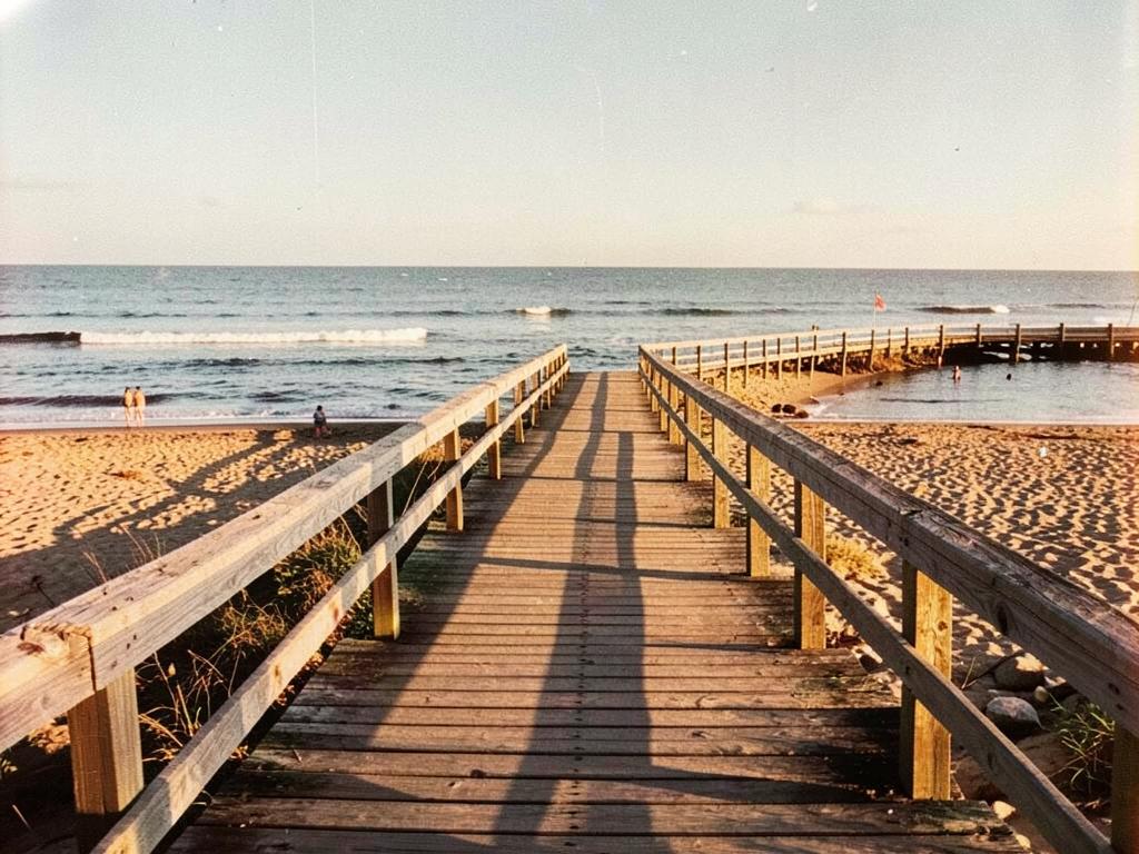 Original digital photo of a beach boardwalk with no border